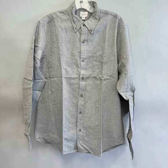 J. Crew Men's Brushed Twill Button Up Shirt in Graphite Heather Size Medium NWT - Picture 1 of 12